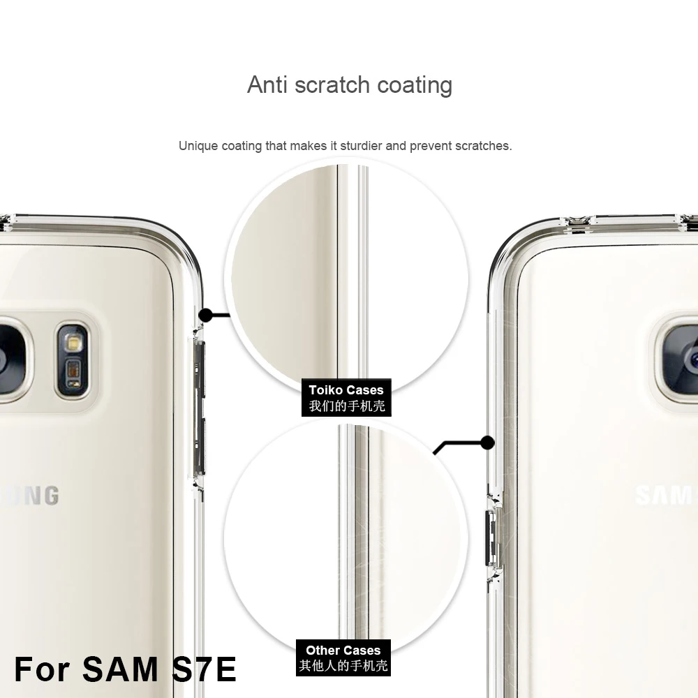 Tollcuudda для Samsung Galaxy S7 Edge случае ТПУ &amp PC Простой Прозрачный чехол edgephone Чехол и