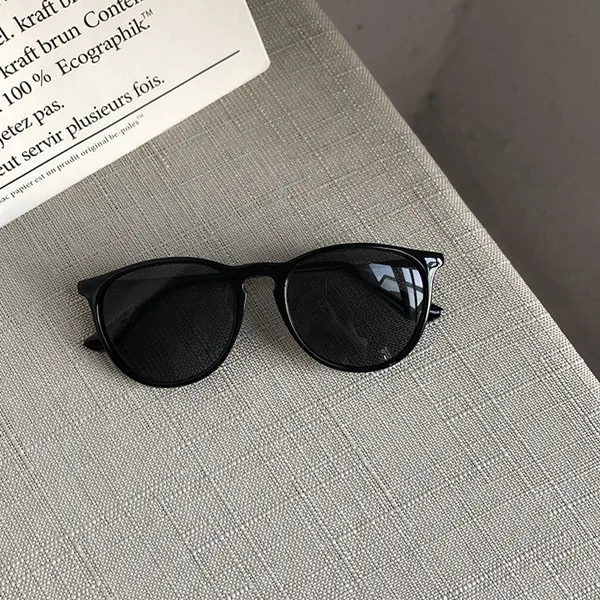 Black VWKTUUN, кошачий глаз, круглые солнцезащитные очки для женщин, Модная Тонкая оправа, оттенок UV400, зеркальные очки, женские спортивные очки для вождения, винтажные очки - Цвет линз: Black