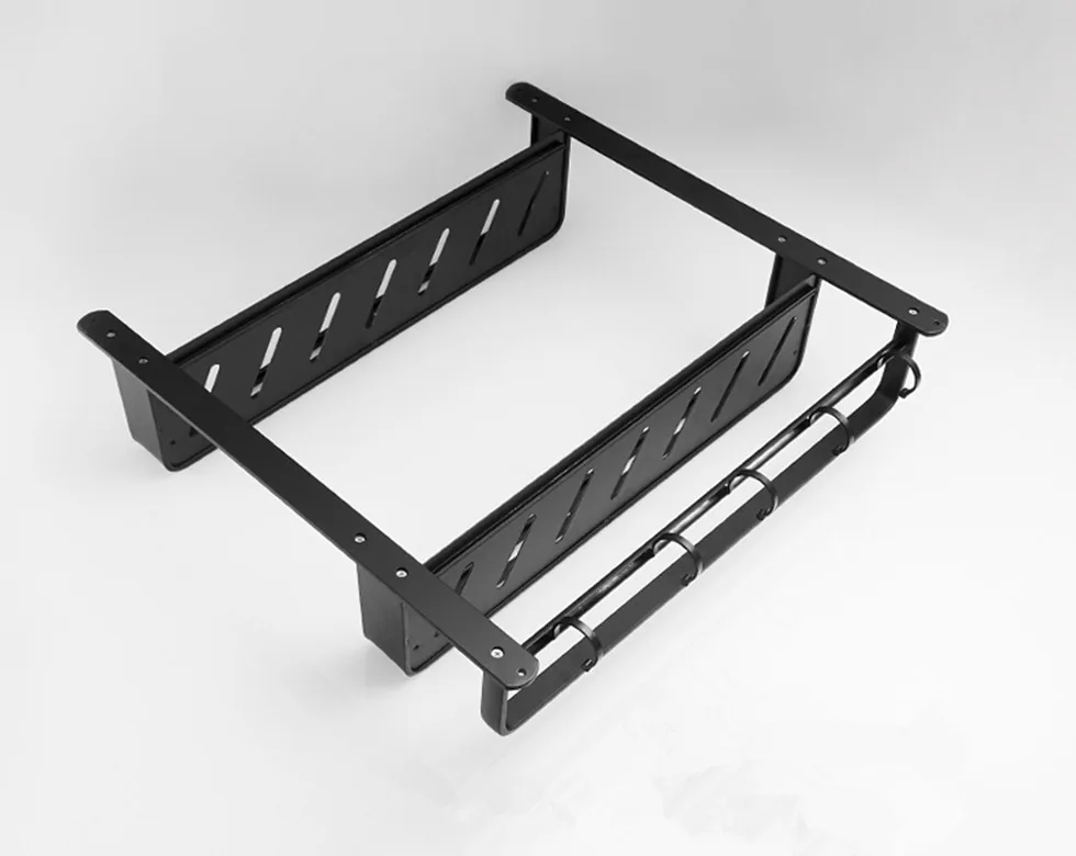 Черная полка для ванной душ Caddy настенный кухонный стеллаж для ванной с баром крюк пространства полки из алюминия органайзер для хранения etagere