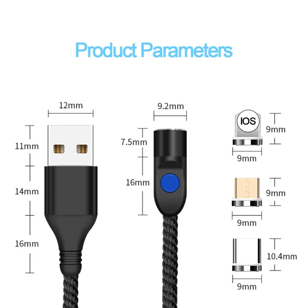 Магнитный Кабель зарядного устройства микро-usb type C 3A зарядный провод для iPhone x xr oneplus 6t samsung s9 Microusb шнур Кабели для мобильных телефонов