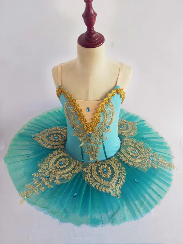 light blue Детское белое балетное платье для танцев, балетный костюм-пачка для девочек, гимнастическое трико для детей с Лебединым озером, балетная сценическая одежда 90 - Цвет: light blue