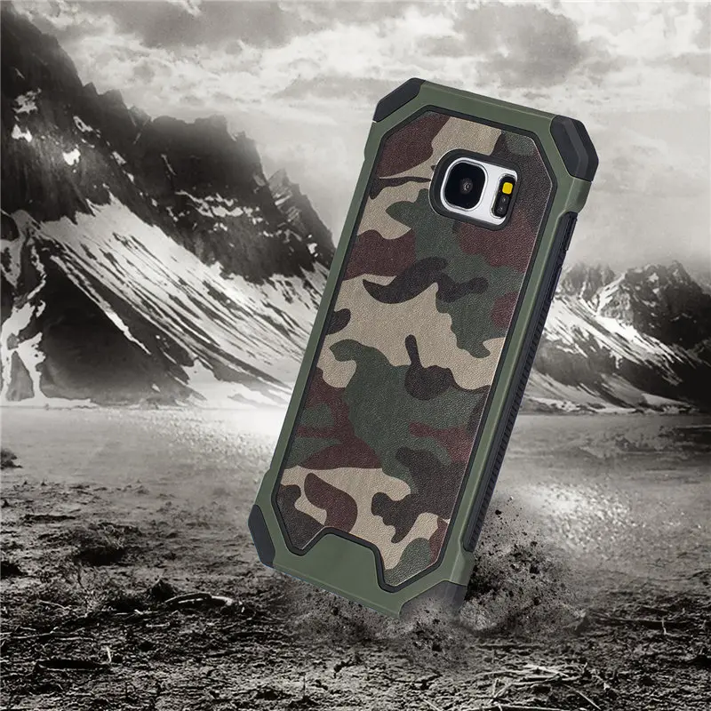 Гибридный двухслойный армейский защитный камуфляжный чехол для samsung Galaxy S8 S7 S6 S5 S4 S7 Edge Plus ударопрочный защитный чехол на заднюю панель