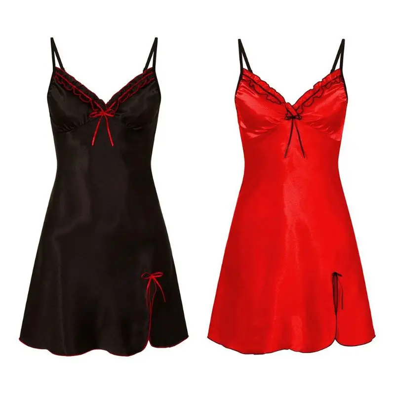 Женское Эротическое платье трапеция с глубоким v образным вырезом и бретельками