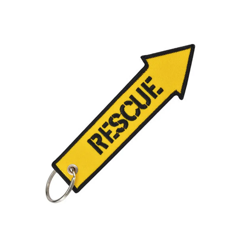 Doreen Box Danger Rescue Желтые Модные Рок бирки для связки ключей брелок Прямоугольник