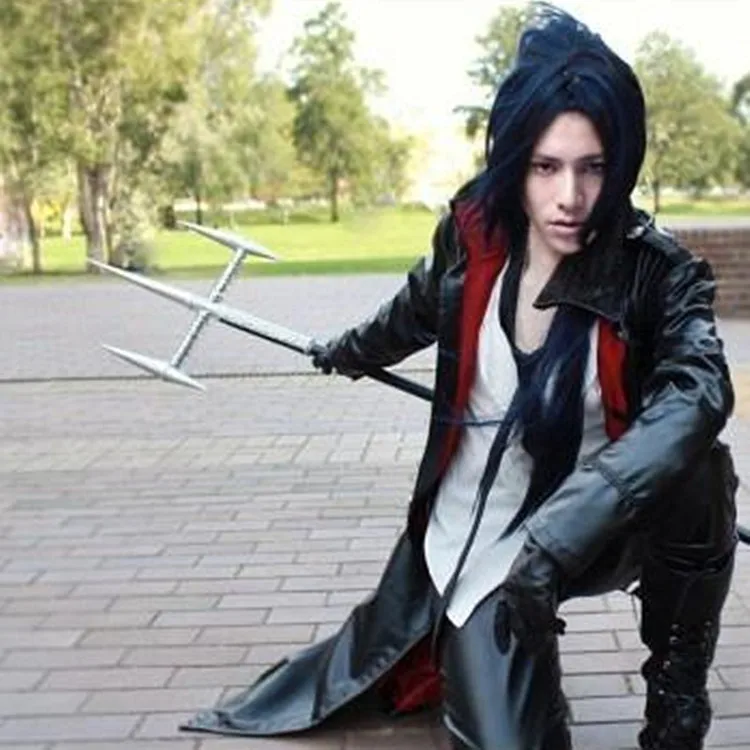 Мужской костюм для косплея kateario Hitman Reborn Rokudou mukuro черный с накидкой и штанами