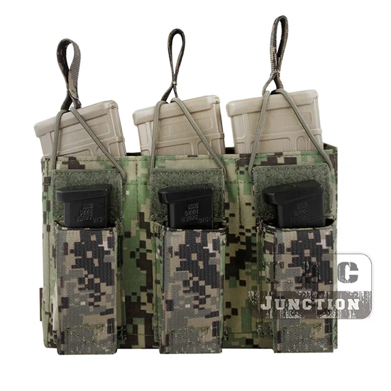 AOR2 Emerson Тактический тройной Открытый Топ 5,56& Пистолет подсумок EmersonGear MOLLE/PALS Mag Чехол кобура Перевозчик страйкбол военный - Цвет: AOR2