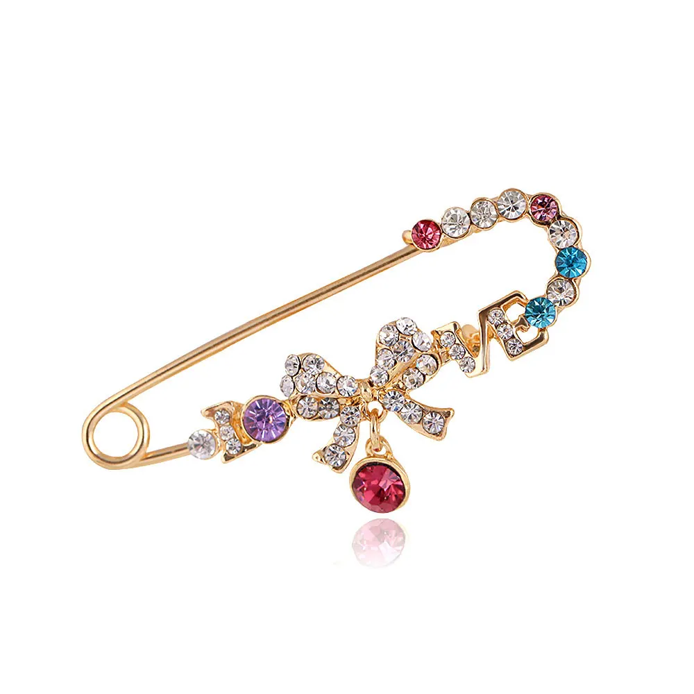 Bowknot 6.1x2.9 cm Подвеска большого размера, очаровательный хиджаб, булавки для женщин, павлин, лебедь, Бабочка, животное, жемчуг, бант, брошь для женщин, ювелирные изделия, аксессуары, мода - Окраска металла: Bowknot 6.1x2.9 cm
