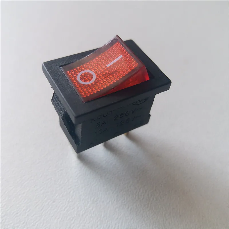 25 шт. кулисный переключатель красный Кулисный KCD1 102N 250 В 6A 125 в 10A 3 pin 2 зубчатых