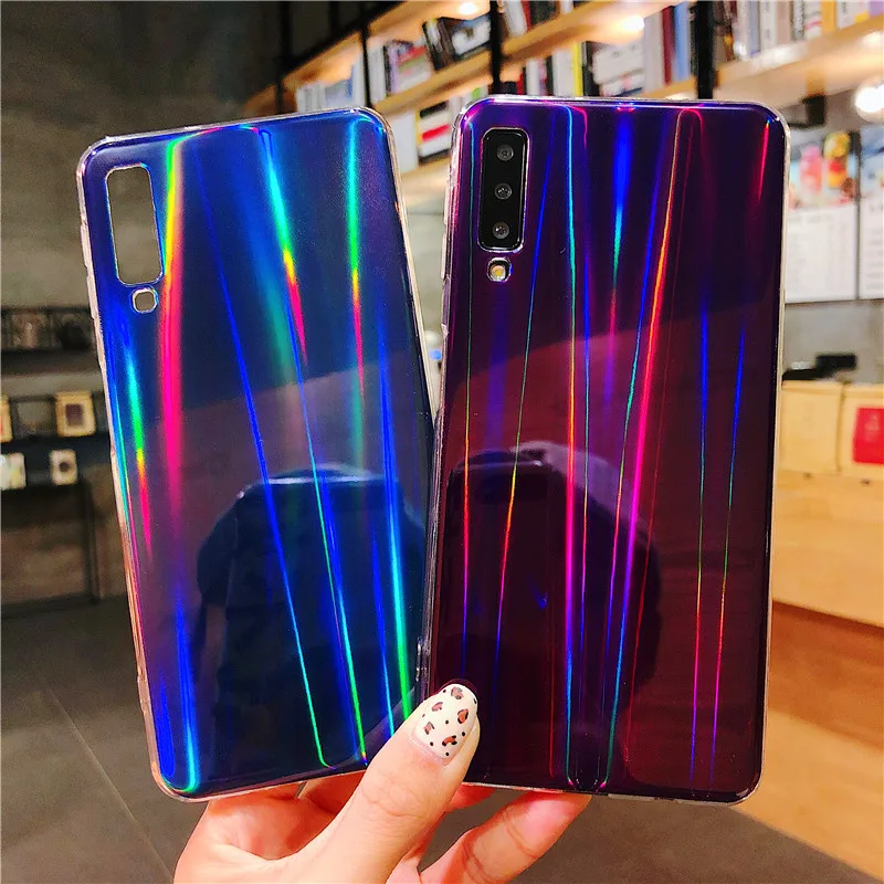 Мягкий силиконовый чехол с блестящим жемчугом и кольцом для удерживания телефона для Samsung J2 J4 J5 J6 J7 Prime, потрясающий лазерный тонкий задний чехол.