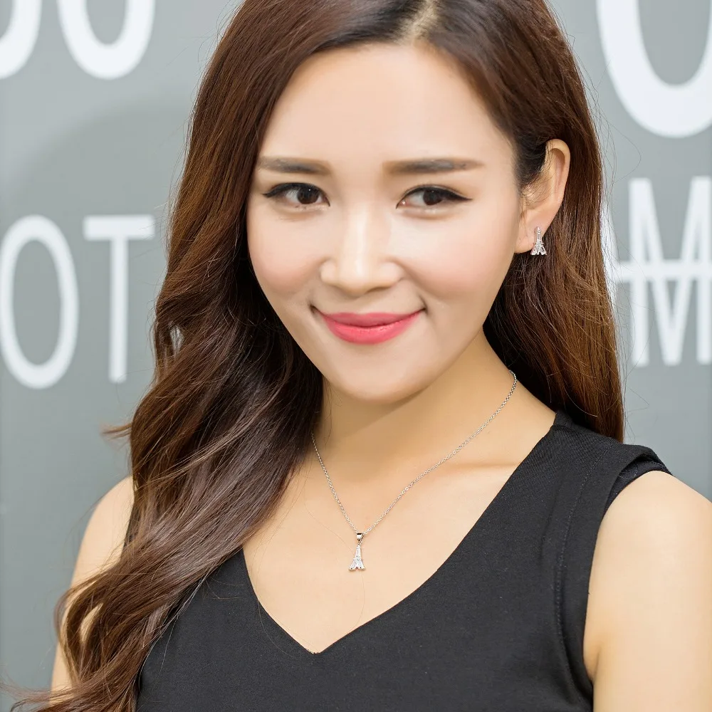 Женский ювелирный комплект из колье и серёг с кристаллами|jewelry sets for women|crystal jewelry