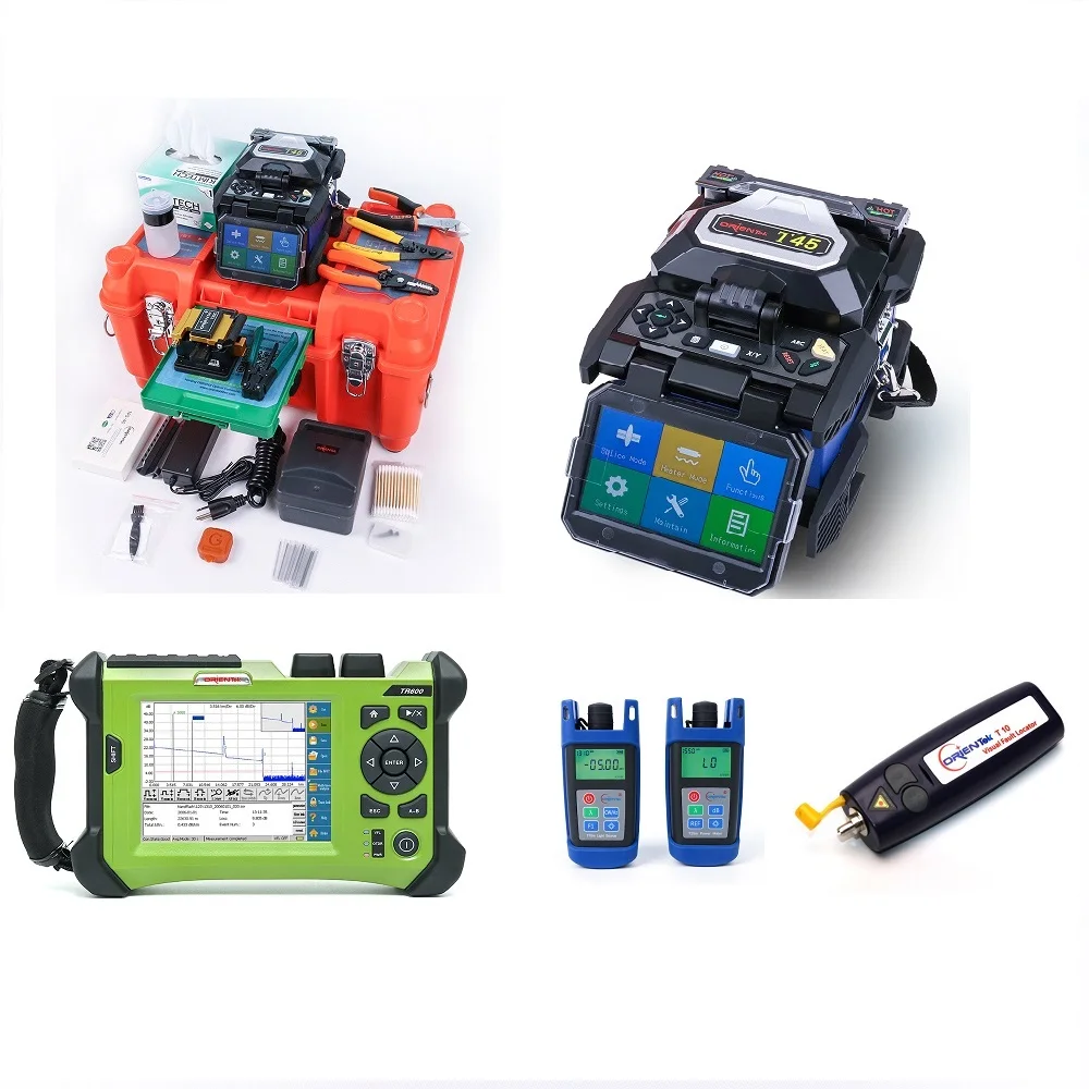 Набор инструментов для оптоволокна Orientek FTTH комплект установки T45 Fusion Splicer + SV20A OTDR