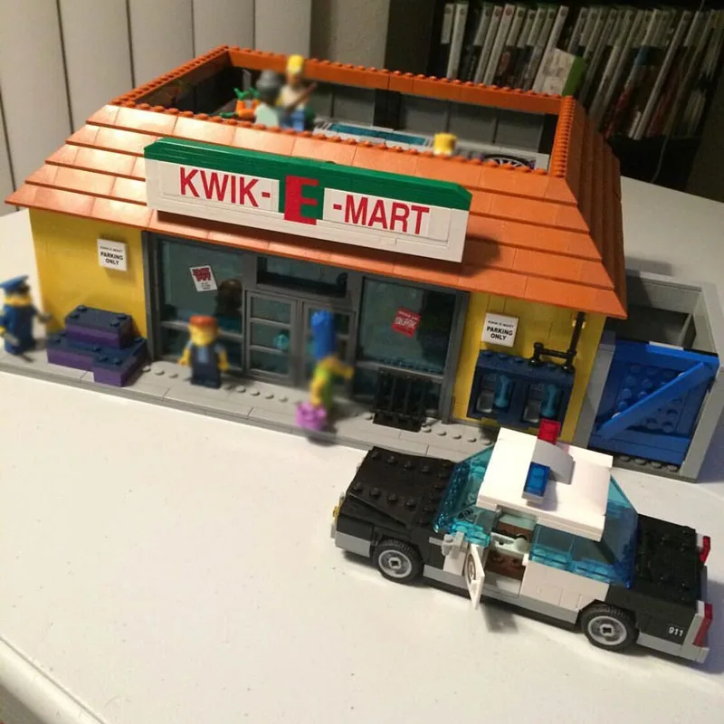 16004, 2232 шт, совместимые 71016 Симпсоны, Kwik-E-Mart наборы, строительные наборы, фигурки, модель, блоки, кирпичи, игрушки для детей