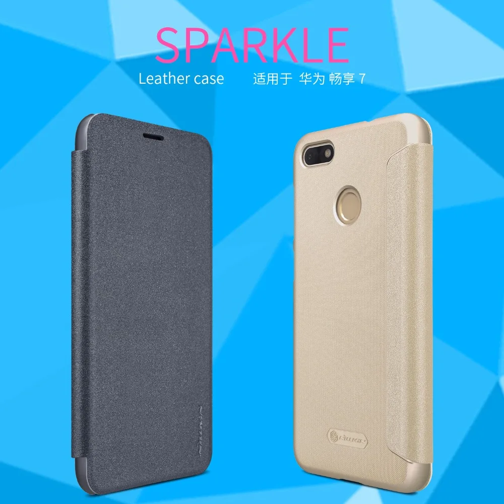 Флип чехол для HUAWEI Y6 Pro 2017 P9 Lite Mini пластиковый из искусственной кожи NILLKIN Sparkle