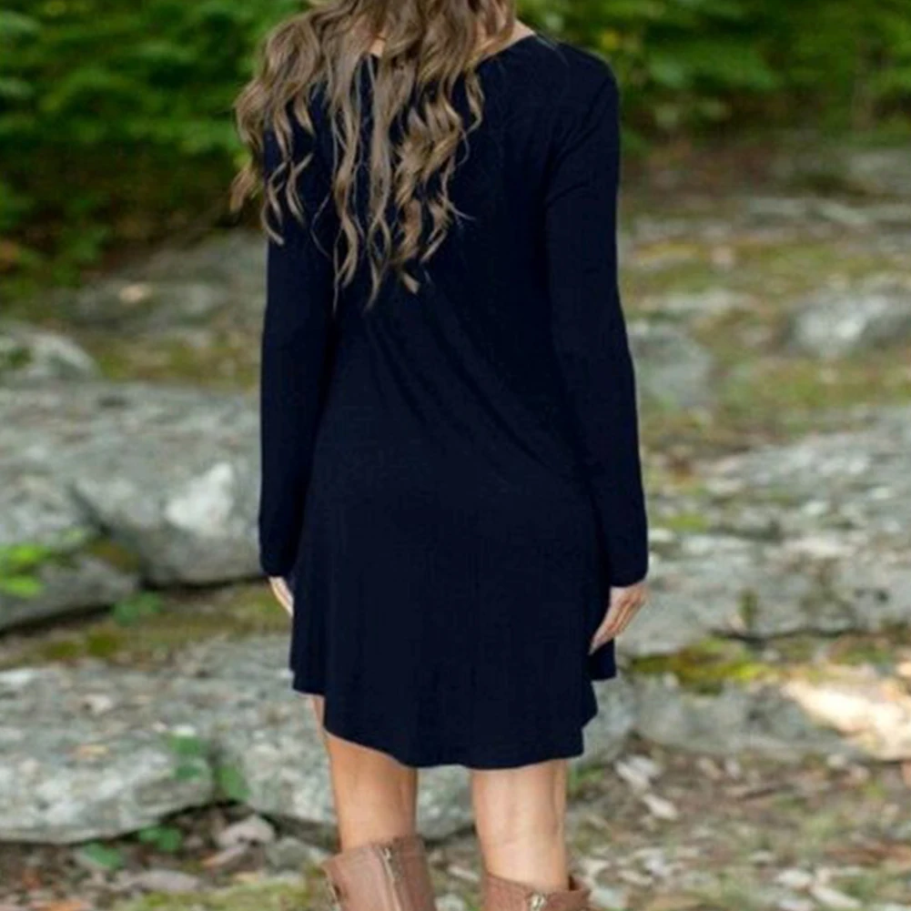 Женский Повседневный свободный с v-образным вырезом длинным рукавом необычной