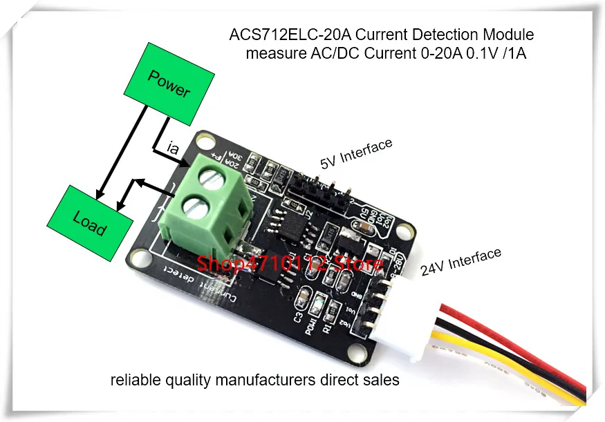 Новый 1 шт./лот 0 20A ACS712ELCTR ACS712TELC ACS712 модуль датчика тока в/1A 5 В или 24 источника