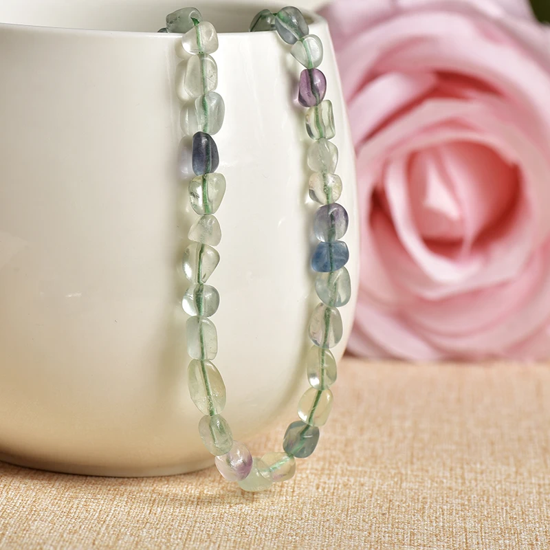 

Hot-selling Irregular Shining Green Fluorite Size For 5-10mm lovely gemstone suitable for Diy Bracelet&Necklace 16inch