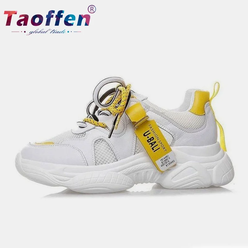 Женские кроссовки Taoffen Белые Повседневные для бега фитнеса клуба Размеры 35