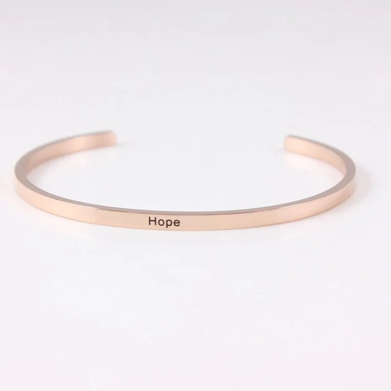 Браслет на запястье из нержавеющей стали 316L с цитатами | Украшения и аксессуары