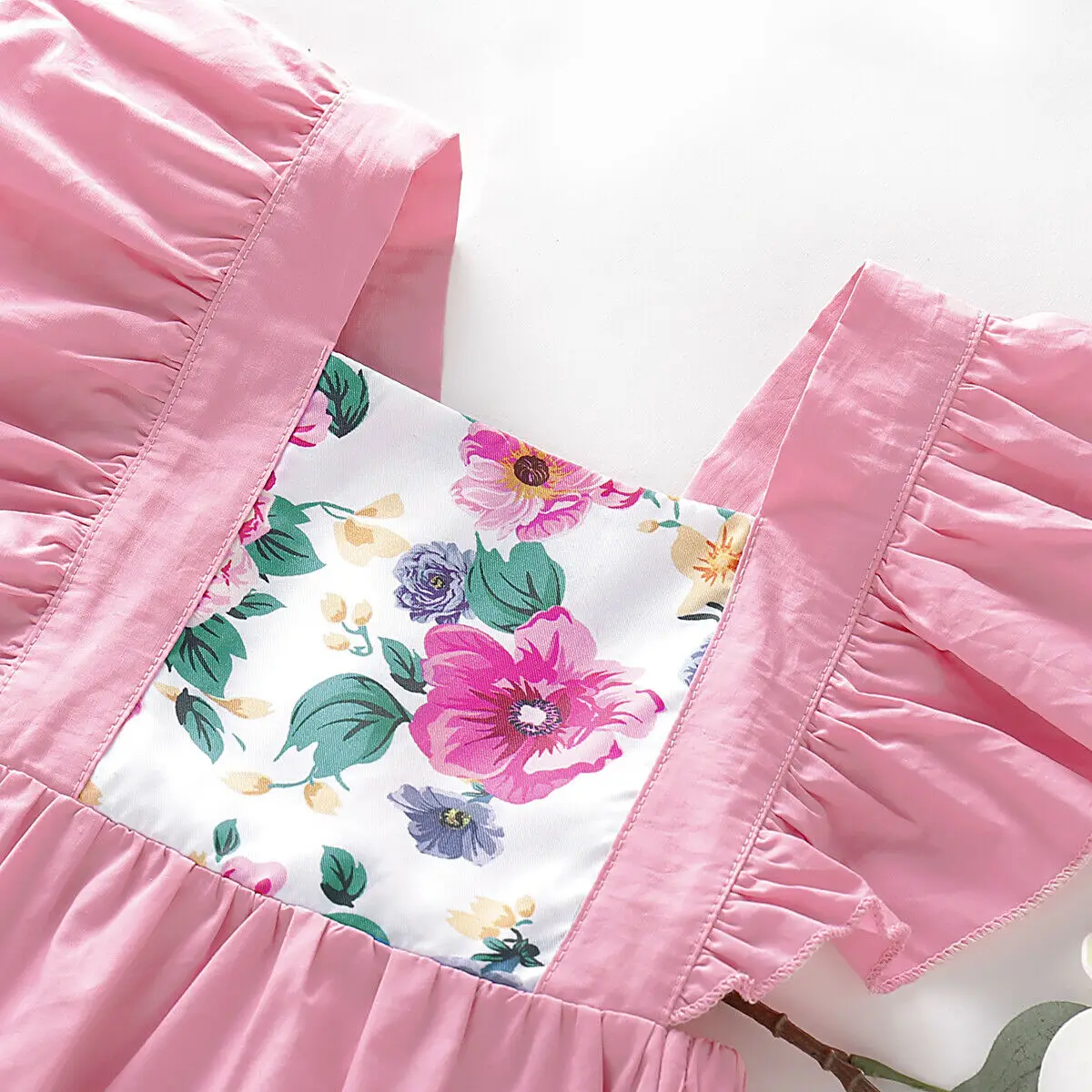 2019 Brand 2pcs Newborn Baby Girl Clothing Romper One Pieces Cotton Floral Ruffle Jumpsuit Headband Clothes Outfits 0-24M New |