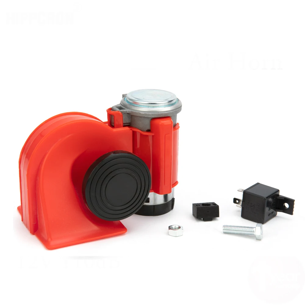 Hippcron 12 В улитка воздушный рожковый двухтоновый красный хром компактный