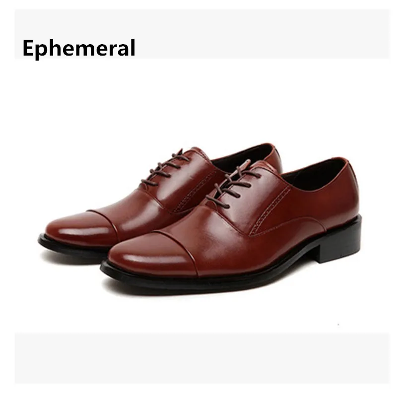 Модная кожаная обувь с микрофиброй для мужчин цвет черный бежевый оксфорды офиса