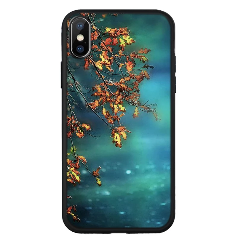 Силиконовый чехол для iPhone X XR XS 6 S 7 8 Plus цветочный узор в виде листьев чехлы