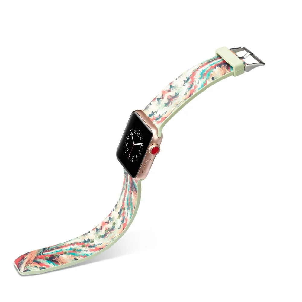Ремешок для apple watch Группа apple watch 4 3 группа 42 мм 38 мм 44 мм/40 mmiwatch ремешок для часов браслет с принтом аксессуары для часов