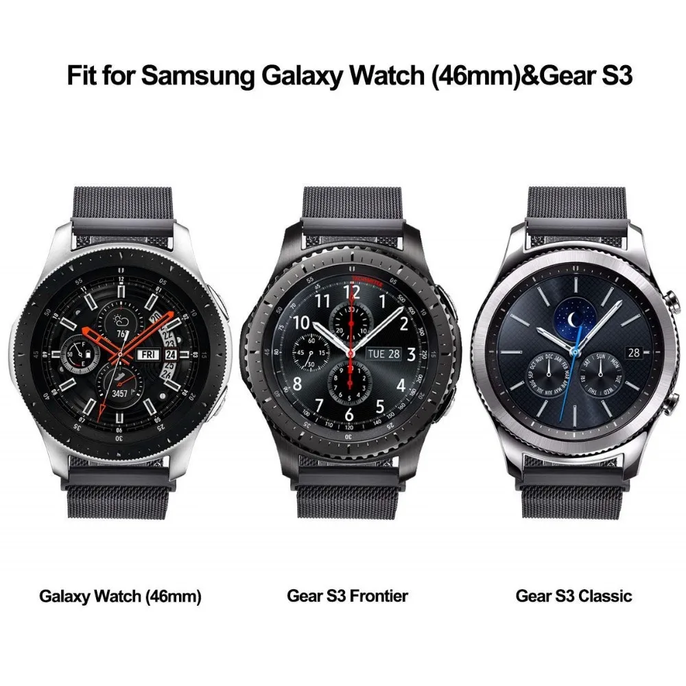 Для Galaxy Watch 46 мм/gear S3 Frontier классический ремешок 22 мм 20 мм Миланская петля браслет из нержавеющей стали ремешок для gear S2