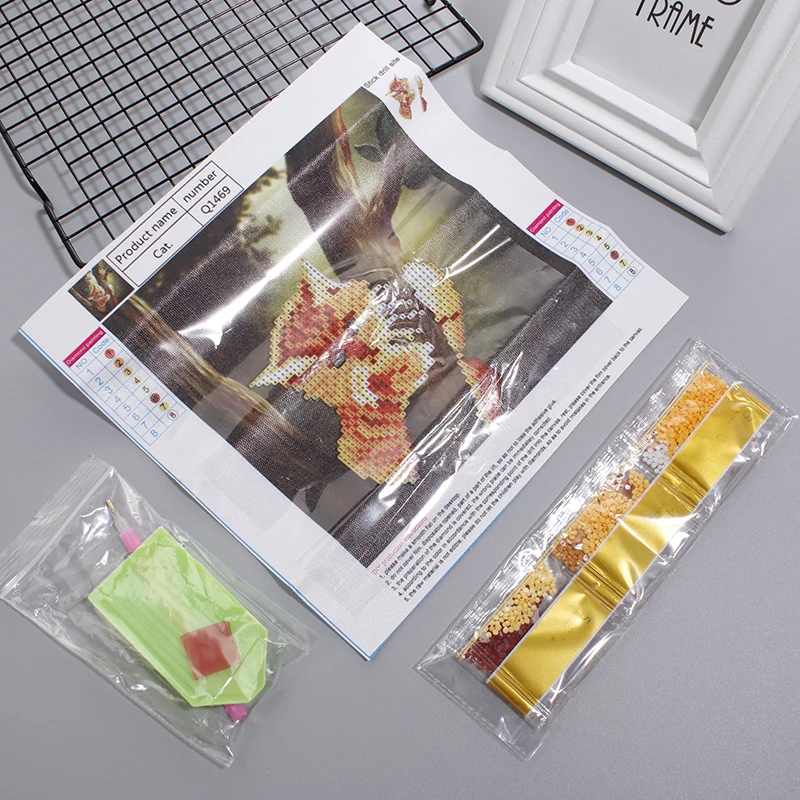 Алмазная картина в виде животного круглая 5D из стежка вышивка с узором недорогая