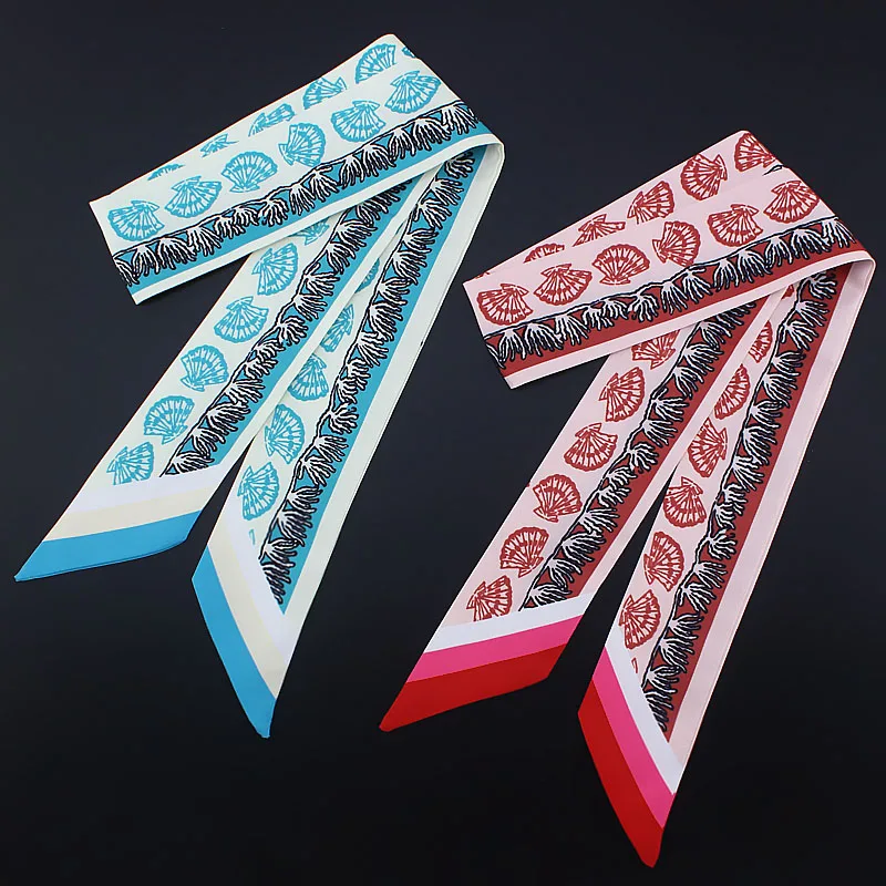 Бренд YILIAN весна/лето шелковые Саржевые обтягивающие шарфы китайский веер печать