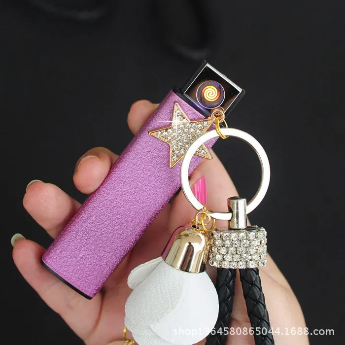 Леди зажигалка брелок для ключей USB зарядка мисс милый креативный горный
