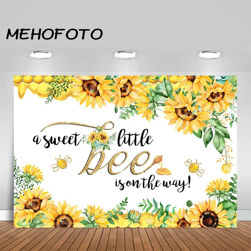 

Bee Baby Shower Backdrop A Sweet Little Bee Sunflower Photography Background Honey Bumble Bee Baby Shower Party Banner