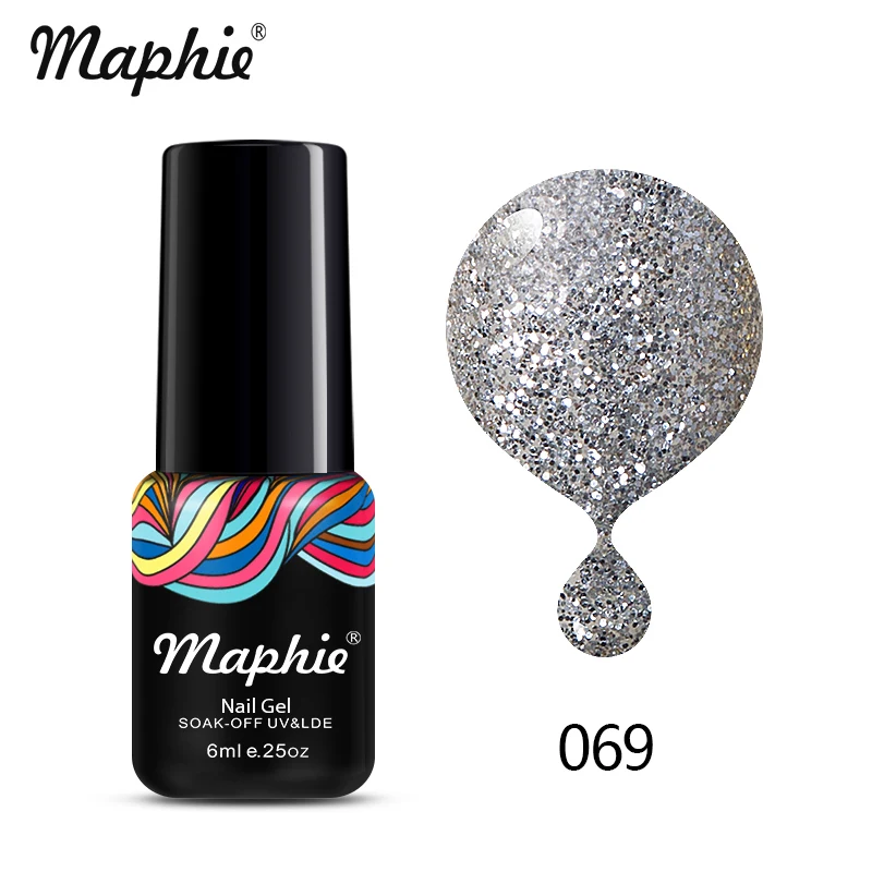 069 Maphie 6 мл бриллиантовый блеск с ультрафиолетовым свечением Гель-лак для ногтей великолепный блеск светодиодный лак для ногтей лак для нейл-арта розовый цвет УФ Гель-лак для ногтей - Цвет: 069