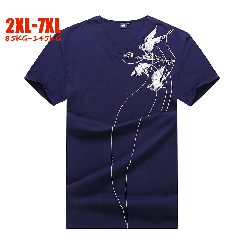 Летние 4XL 5XL 6XL 7XL Футболка мужская брендовая модная футболка большого размера homme V
