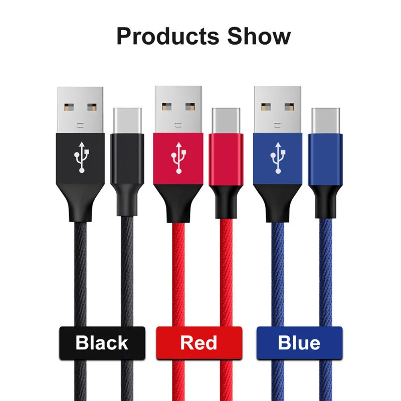 Разъем типа C это новый дизайн для 1 м 2A плетеного алюминиевого USB передачи данных