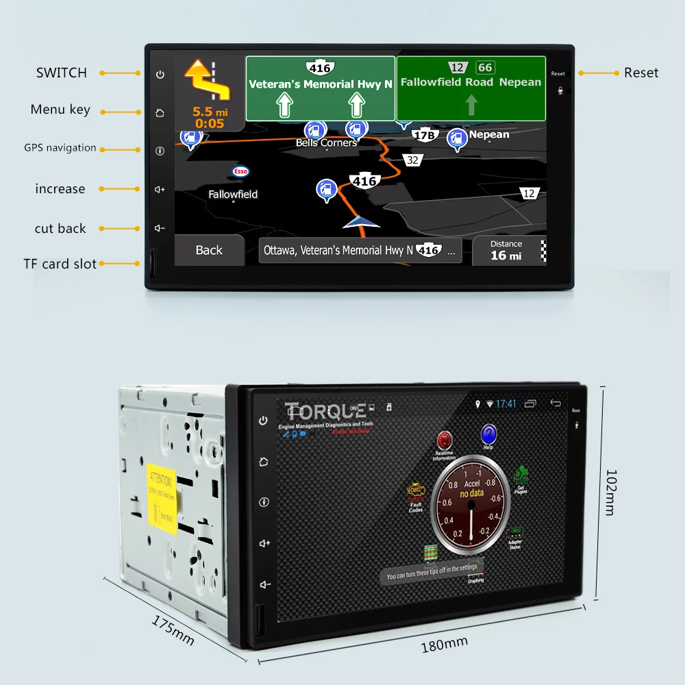 Junsun 7 &quotНовый Android 6.0 автомобильный проигрыватель double 2 DIN 1024*600 Универсальный