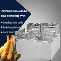 1PC Stainless Steel Commercial Electric Deep Fryer Frying Machine high power deep fryers fast heating  French fries ect