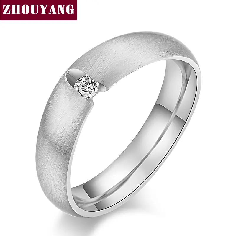 ZHOUYANG, высокое качество, кубический цирконий, проволока для рисования, розовое золото, кольцо для влюбленных, полные размеры ZYR435 ZYR436