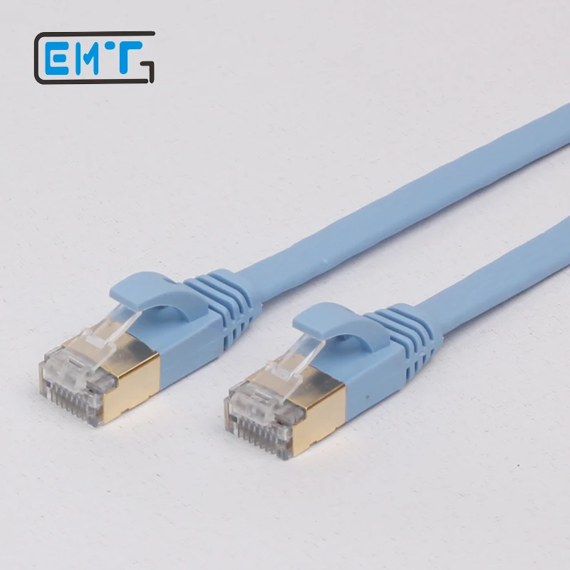 Cat 7 RJ45 экранированный Чистый медный LAN сетевой Ethernet-Кабель Интернет шнур синий 1 м