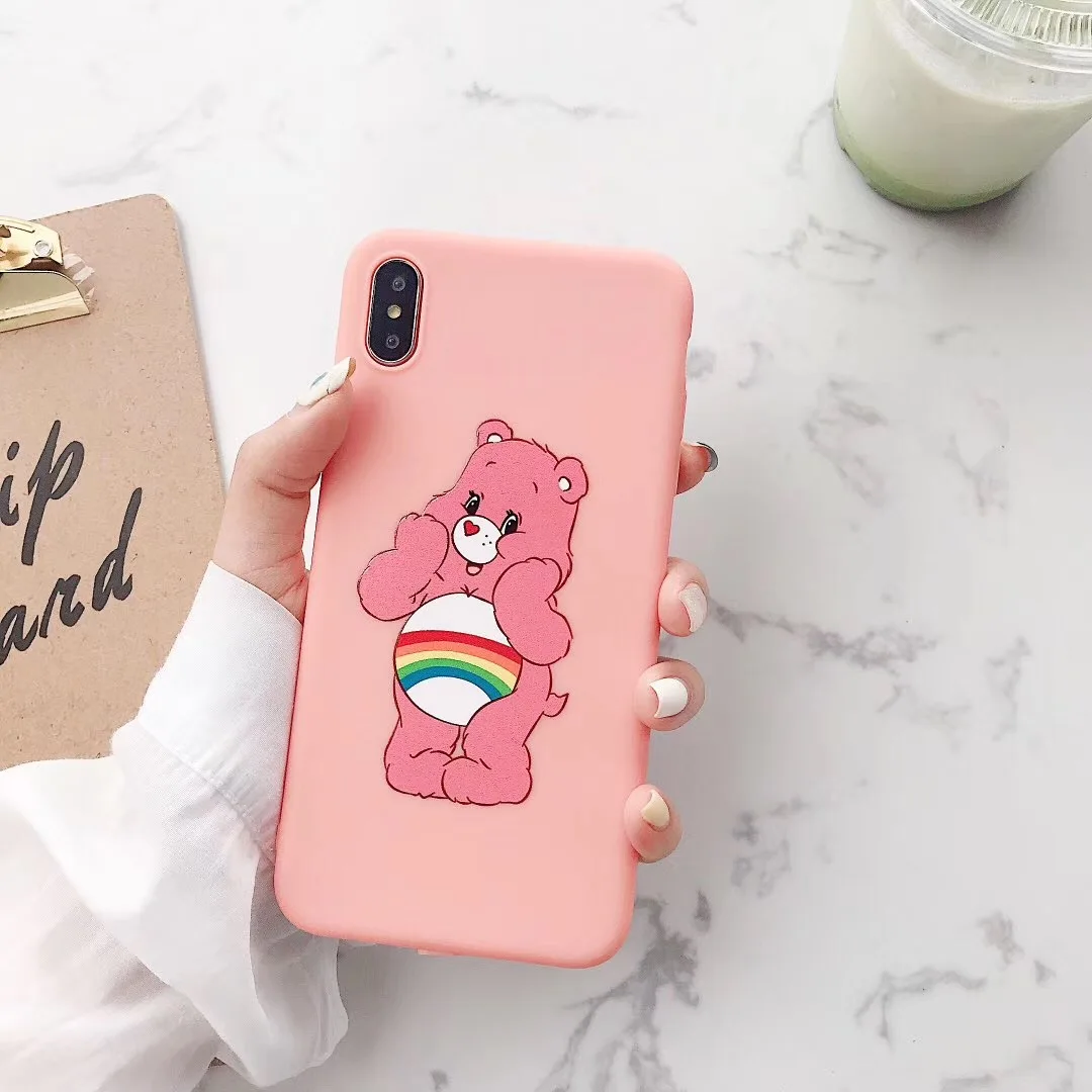 INS корейский милый мультяшный чехол с медведем радугой для Apple iPhone X XS Max Xr 8 7 6 6 s Plus Модный мягкий чехол для телефона из ТПУ - Цвет: 3 mei