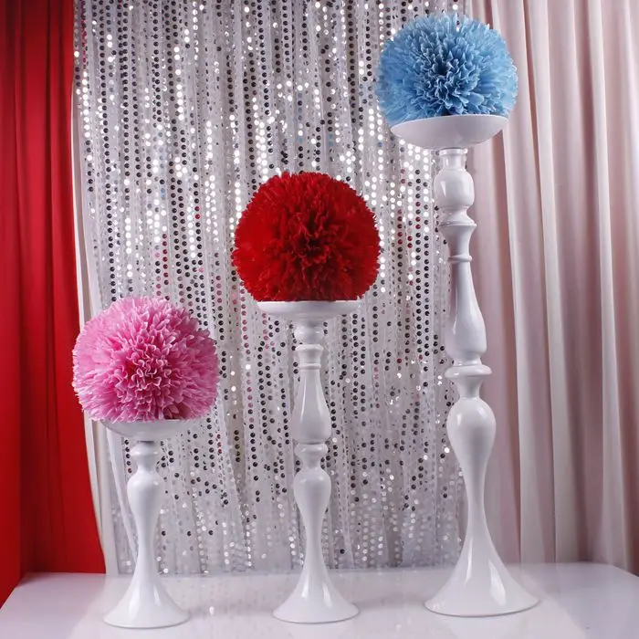 

lastest 30cm/11.81" tall wedding column flower T road lead white master table flower vases for wedding 10pcs