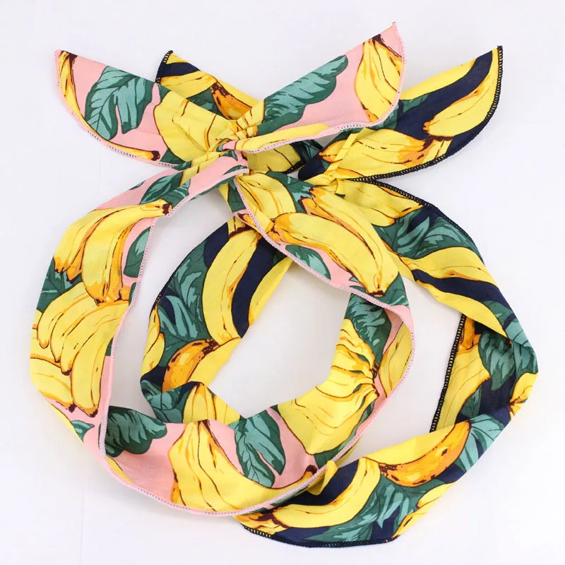 Повязка на голову для взрослых с милыми бананами повязка зубчатыми краями бантом