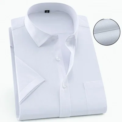 picture color Мужская рубашка с коротким рукавом, большой размер 10XL 11XL 12XL 13XL 14XL, деловая офисная удобная летняя белая рубашка с отворотом 8XL 9XL - Цвет: picture color