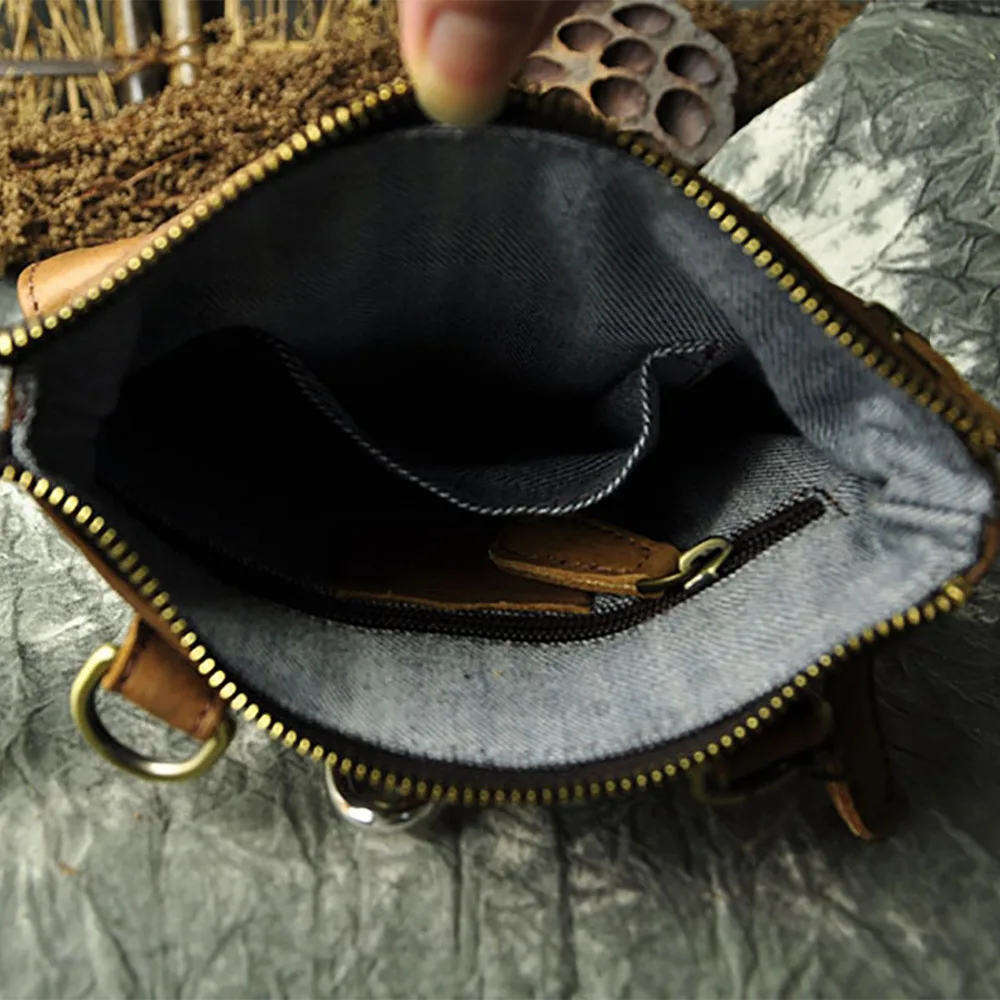 Мужская сумка-мессенджер через плечо из натуральной кожи с крючком | Багаж и