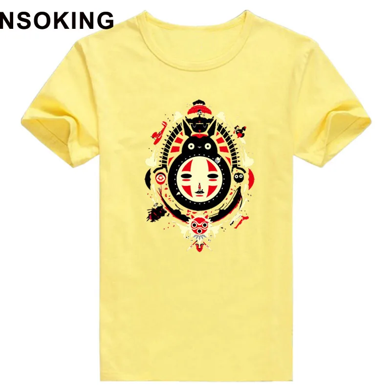 New Miyazaki Hayao Totoro T-shirt Fashion Spirited Away men t shirt No Face man Cotton Summer Short-sleeve loose Tees tops | Мужская