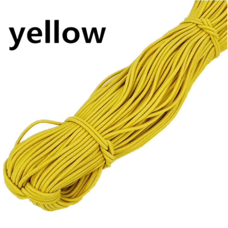 yellow 10 ярдов 2 мм цветная Высококачественная круглая эластичная лента круглая эластичная повязка Эластичная лента для дома DIY аксессуары для шитья - Цвет: yellow