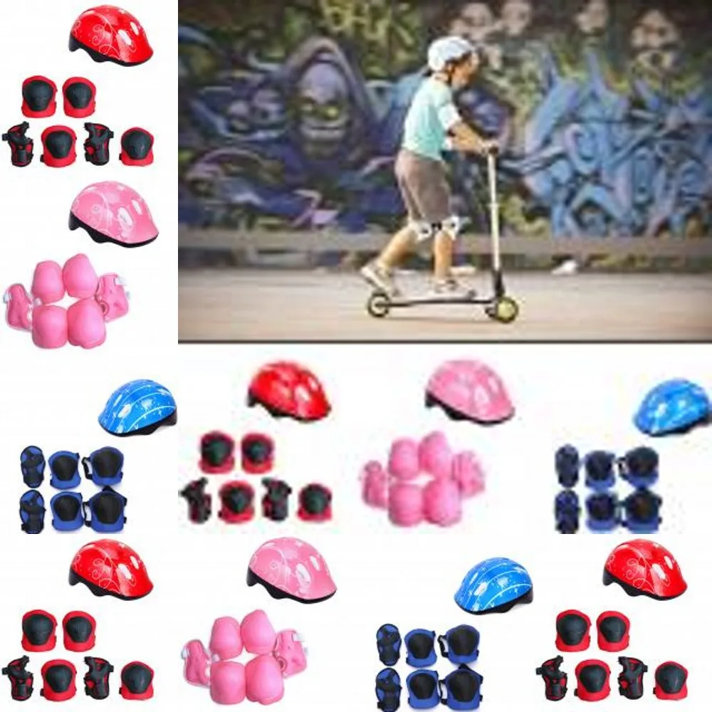 7 шт./компл. Детский велосипедный шлем для скейтборда роликовый протектор