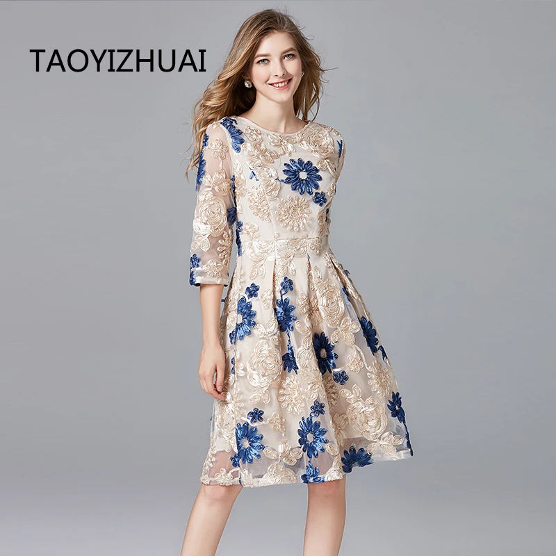 Новое поступление 2019 Осеннее милое стильное платье TAOYIZHUAI большого размера L