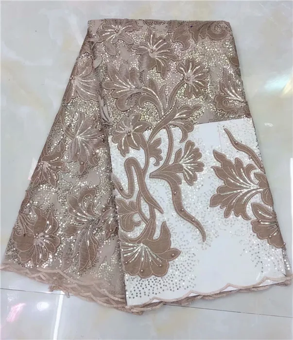 Кружевная ткань в нигерийском стиле с вышивкой из французского тюля новейшая