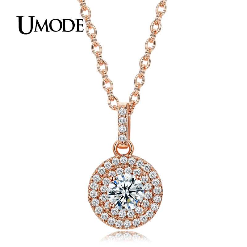 Женская цепочка с кулоном UMODE винтажное ожерелье кубическим цирконием цвет